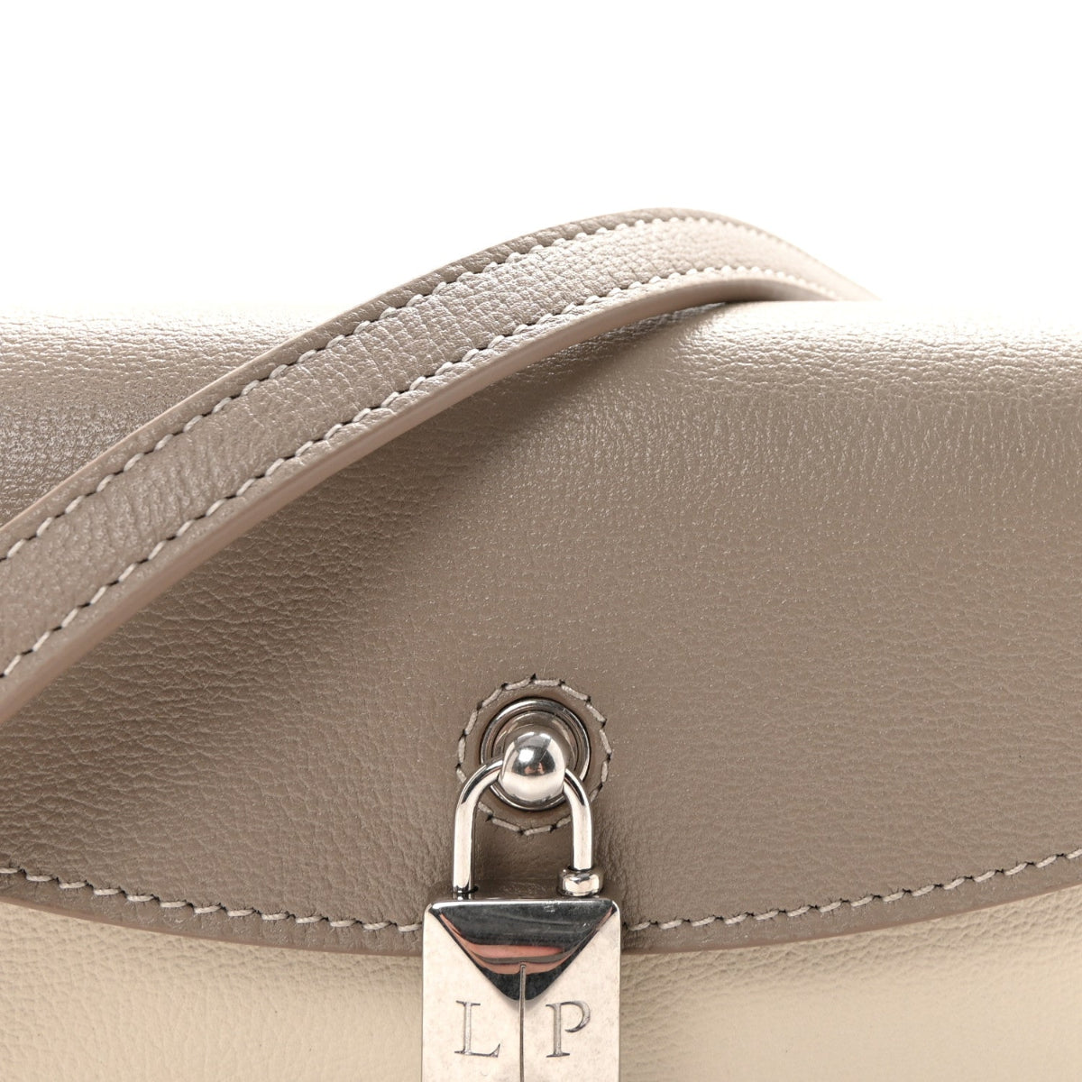Grained Calfskin Extra Pochette Snowflakes Dove Antique Silver