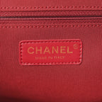 Grained Calfskin Lambskin Quilted Large Bowling Bag Black