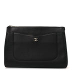 Grained Calfskin Large Neo Executive Cosmetic Case Black
