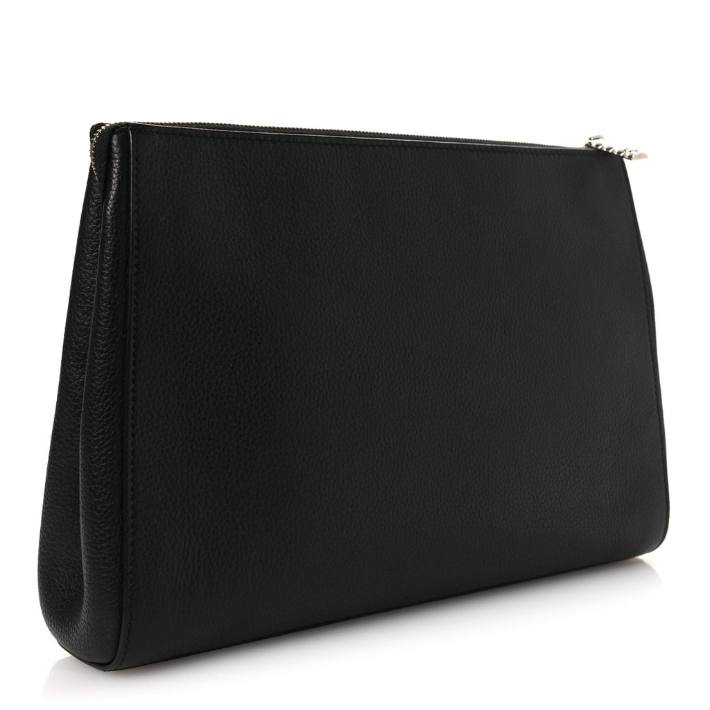 Grained Calfskin Large Neo Executive Cosmetic Case Black