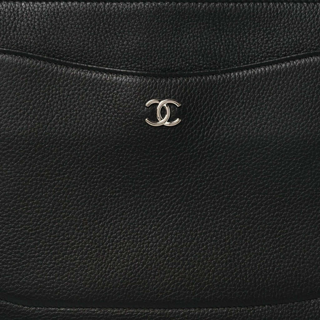 Grained Calfskin Large Neo Executive Cosmetic Case Black