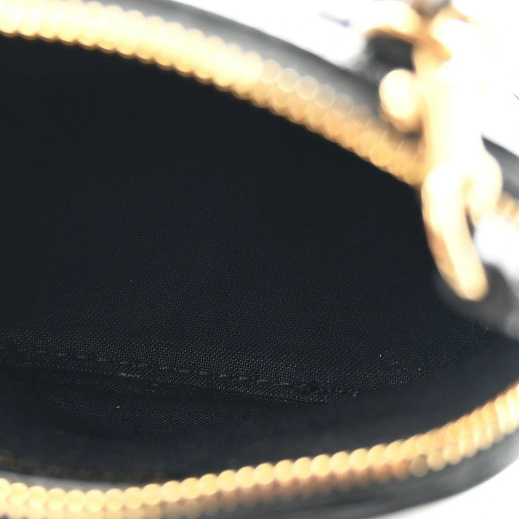 Grained Calfskin Logo Mini Ville Top Handle Bag Black White