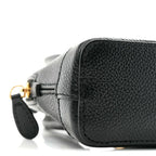 Grained Calfskin Logo Mini Ville Top Handle Bag Black White