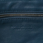 Grained Calfskin Maxi Intrecciato Brick Cassette Bag Deep Blue