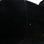 Grained Calfskin Maxi Intrecciato Medium Arco Tote Black