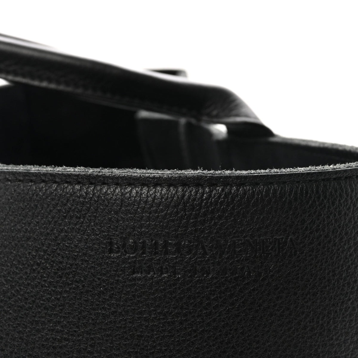 Grained Calfskin Maxi Intrecciato Medium Arco Tote Black