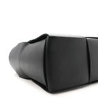 Grained Calfskin Maxi Intrecciato Medium Arco Tote Black