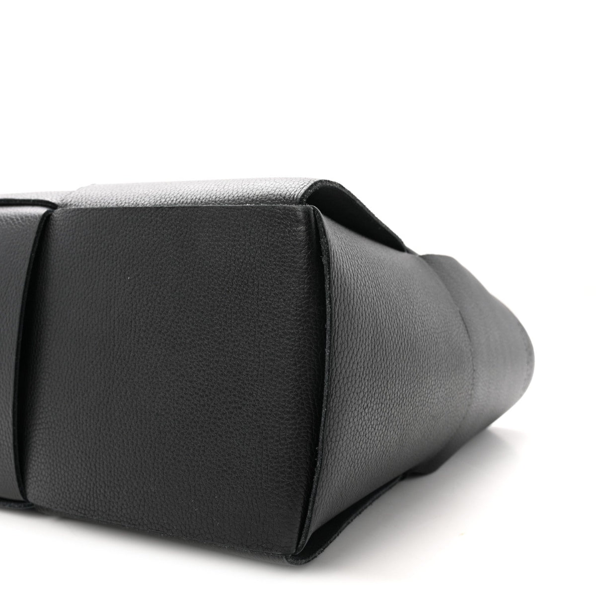 Grained Calfskin Maxi Intrecciato Medium Arco Tote Black