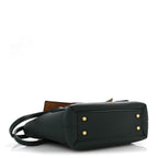 Grained Calfskin Maxi Intrecciato Small Arco Pine Green