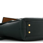 Grained Calfskin Maxi Intrecciato Small Arco Pine Green