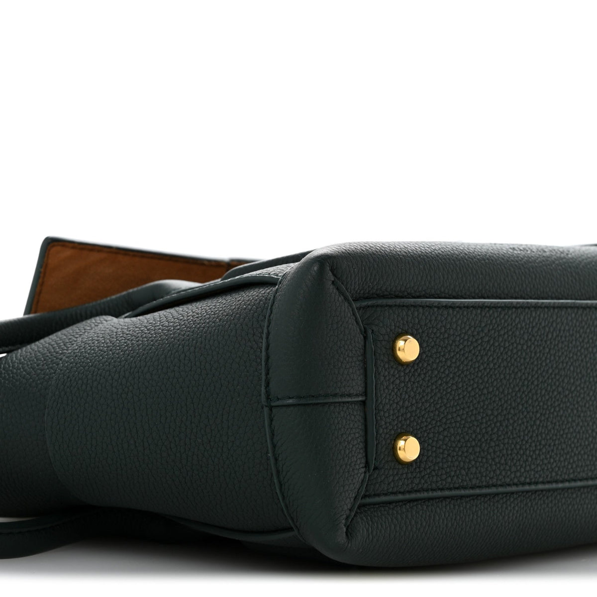 Grained Calfskin Maxi Intrecciato Small Arco Pine Green