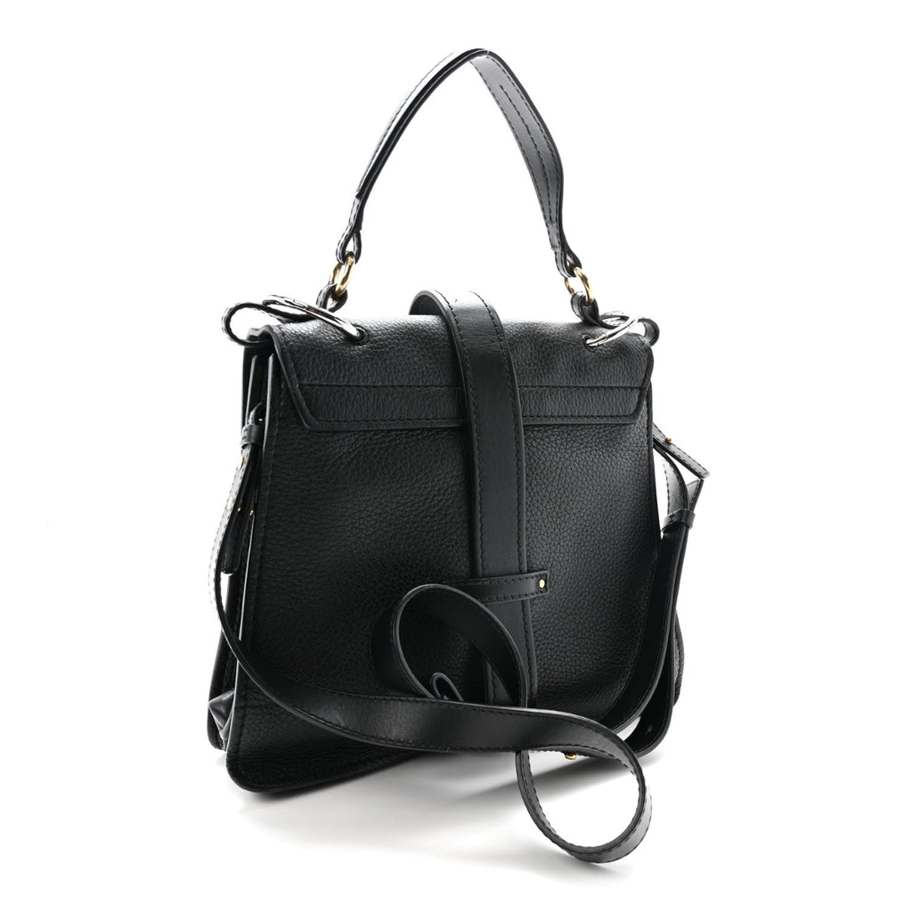 Grained Calfskin Medium Aby Day Shoulder Bag Black