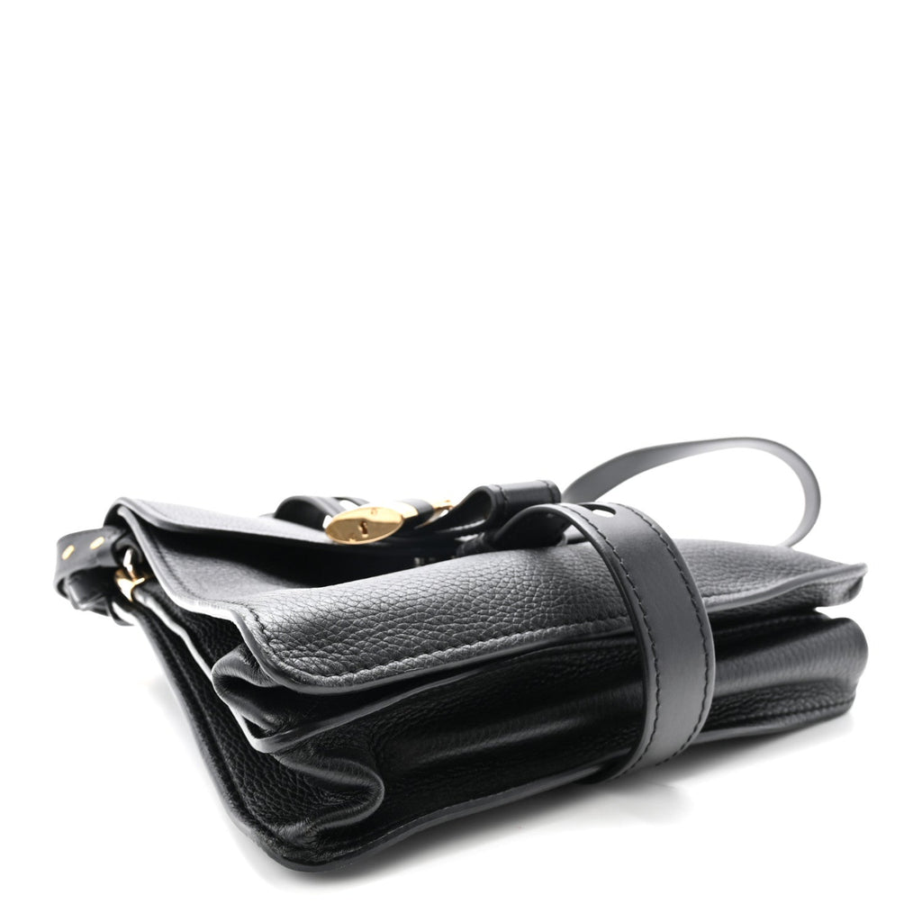 Grained Calfskin Medium Aby Day Shoulder Bag Black