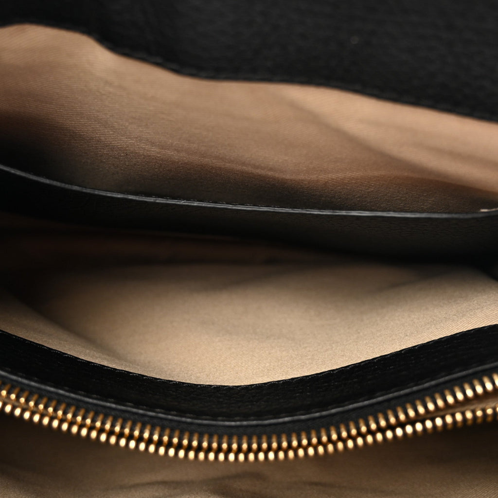 Grained Calfskin Medium Aby Day Shoulder Bag Black