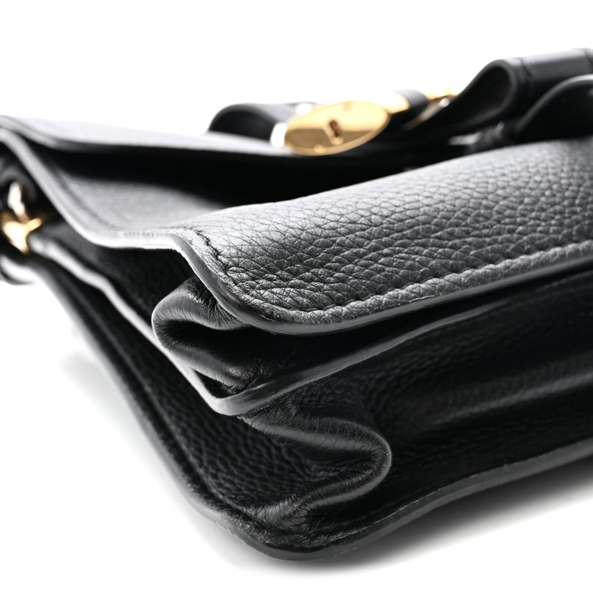Grained Calfskin Medium Aby Day Shoulder Bag Black