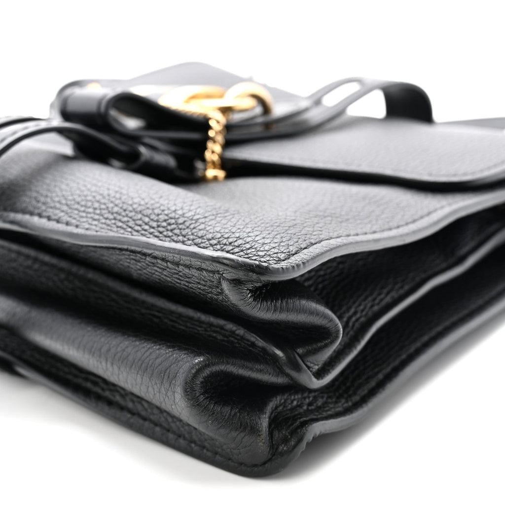 Grained Calfskin Medium Aby Day Shoulder Bag Black