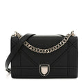 Grained Calfskin Medium Diorama Flap Bag Black