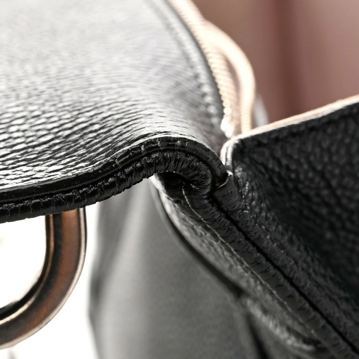 Grained Calfskin Medium Diorama Flap Bag Black