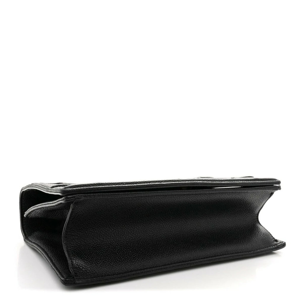 Grained Calfskin Medium Diorama Flap Bag Black