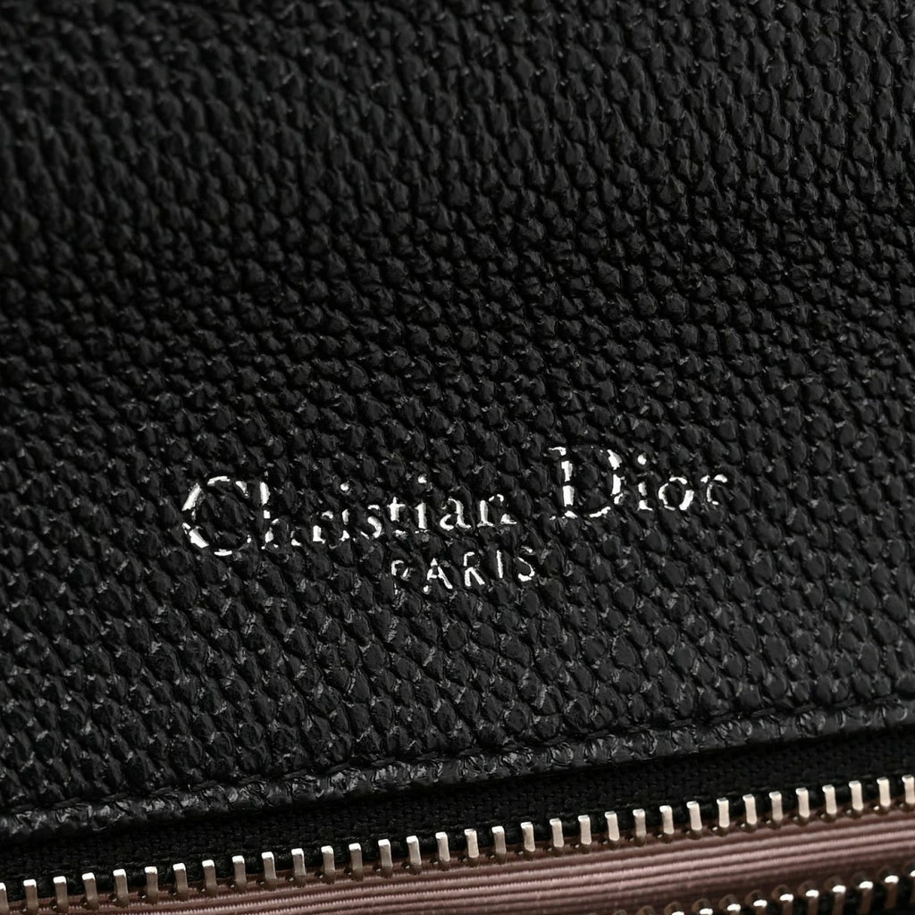 Grained Calfskin Medium Diorama Flap Bag Black