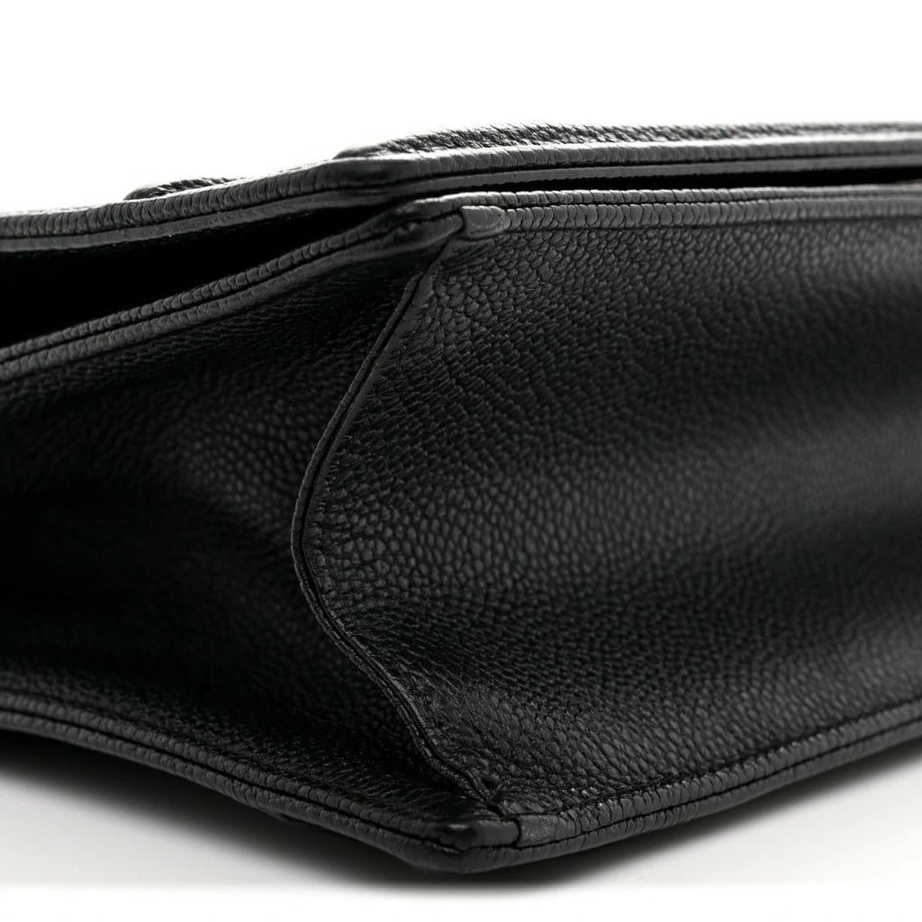 Grained Calfskin Medium Diorama Flap Bag Black