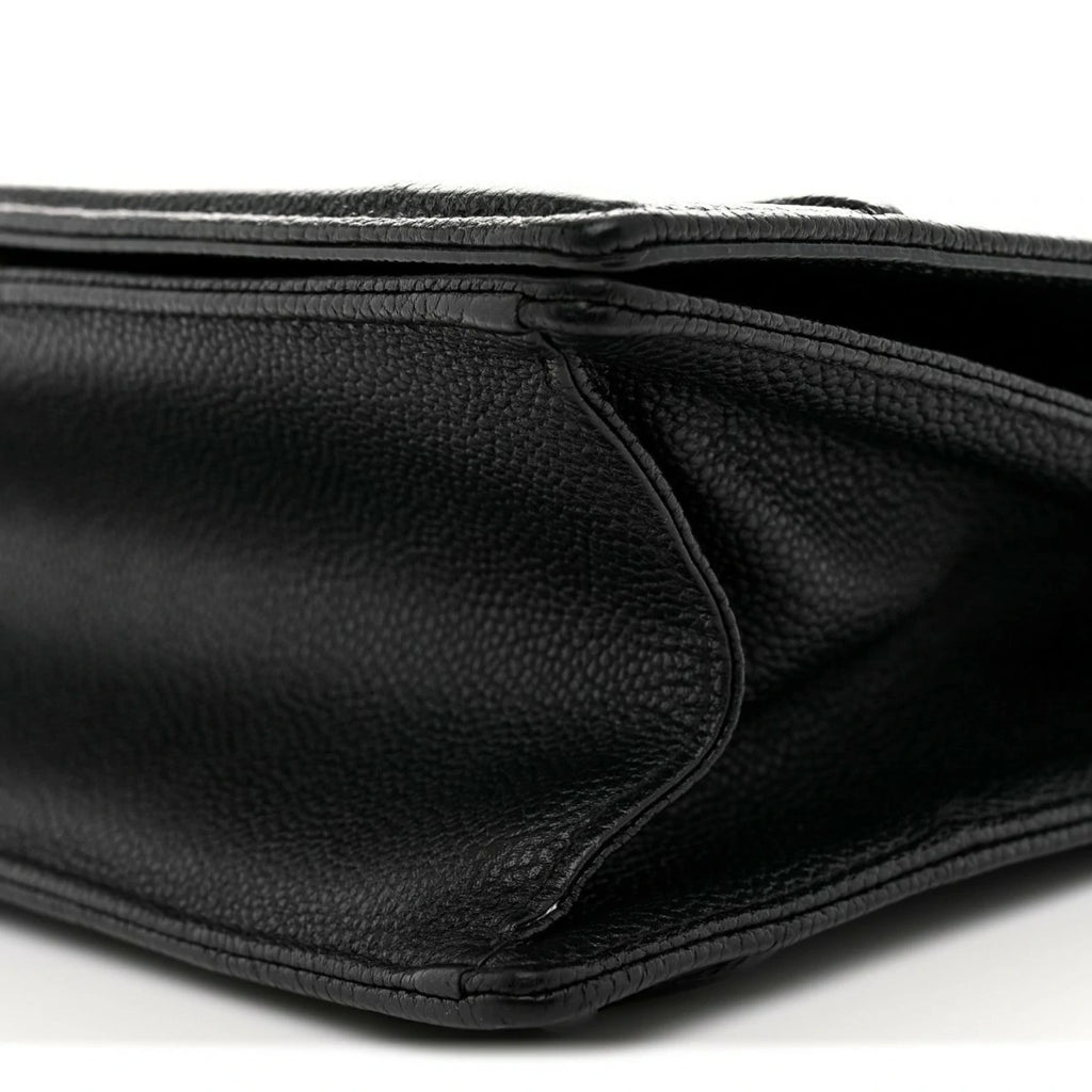Grained Calfskin Medium Diorama Flap Bag Black