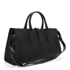 Grained Calfskin Medium Jackie Top Handle Bag Black