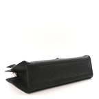 Grained Calfskin Medium Jackie Top Handle Bag Black