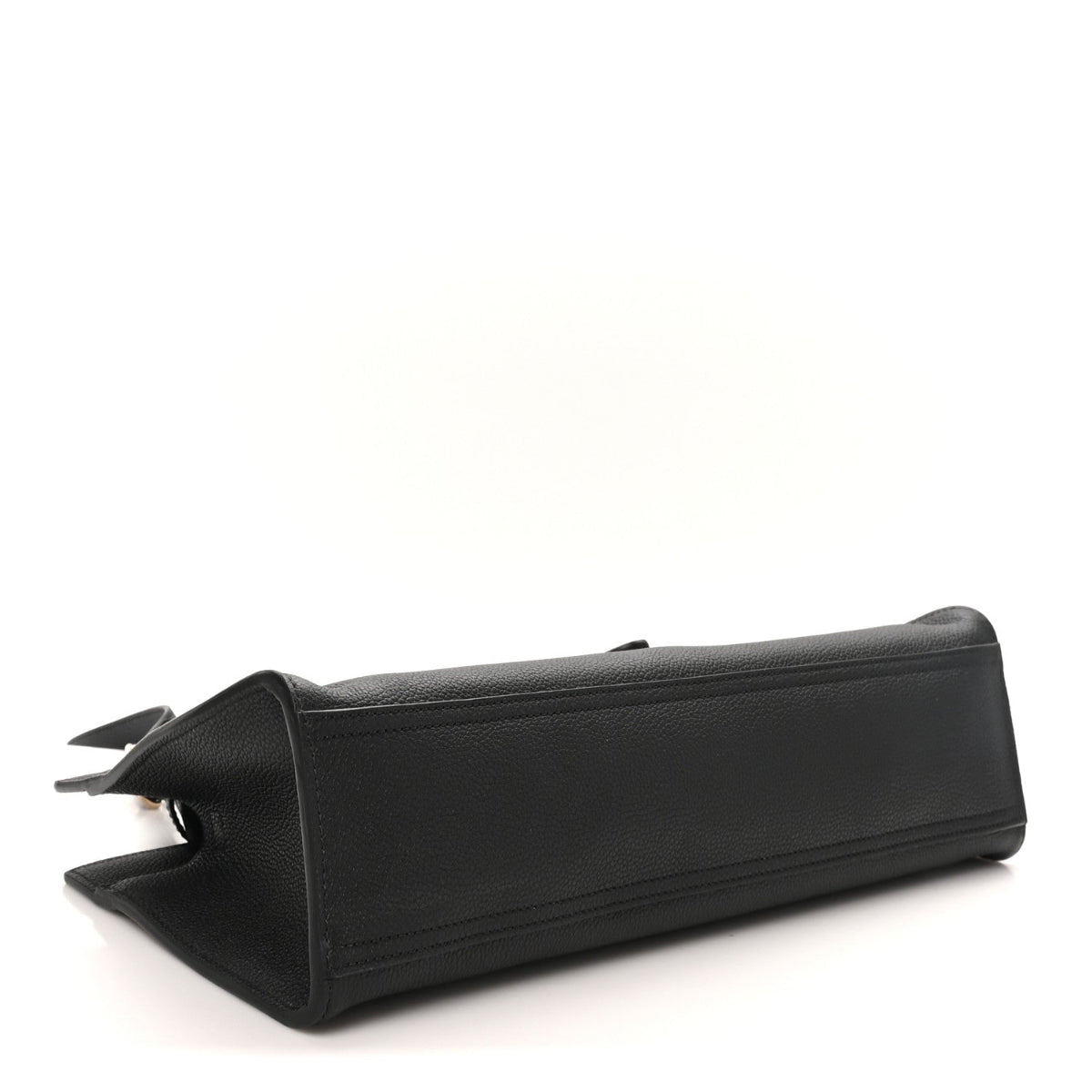 Grained Calfskin Medium Jackie Top Handle Bag Black