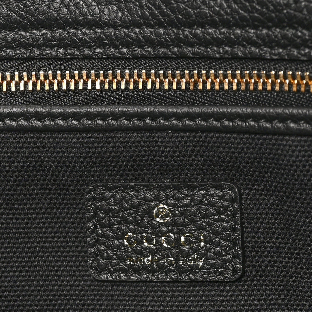 Grained Calfskin Medium Jackie Top Handle Bag Black