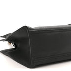Grained Calfskin Medium Jackie Top Handle Bag Black