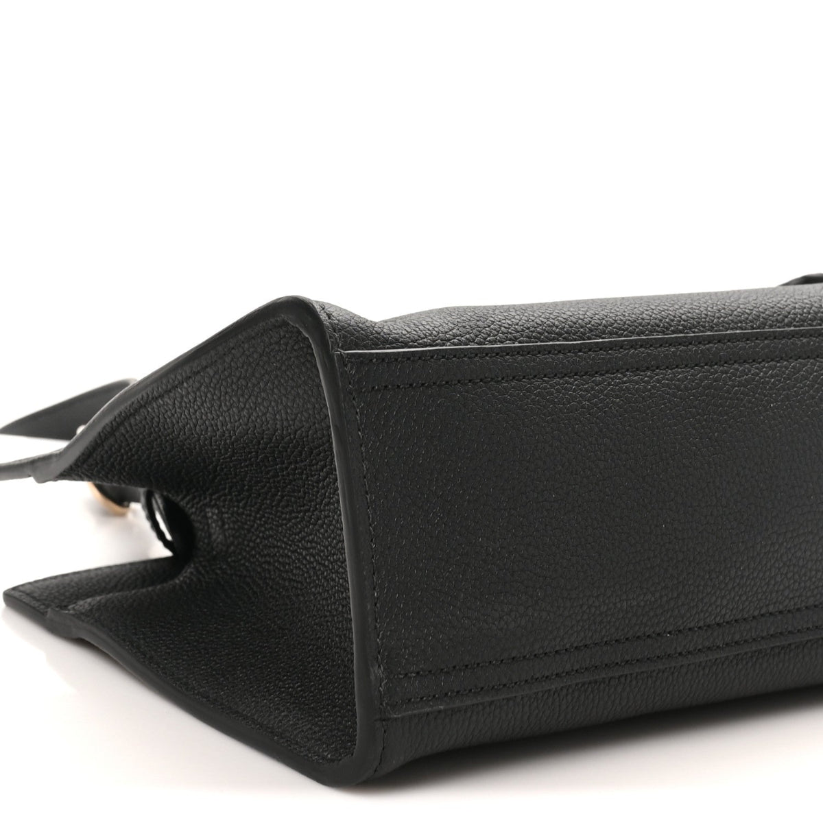 Grained Calfskin Medium Jackie Top Handle Bag Black