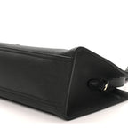 Grained Calfskin Medium Jackie Top Handle Bag Black