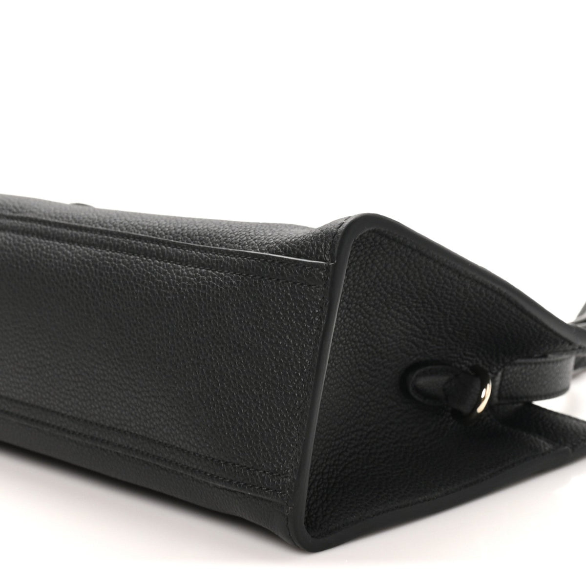 Grained Calfskin Medium Jackie Top Handle Bag Black