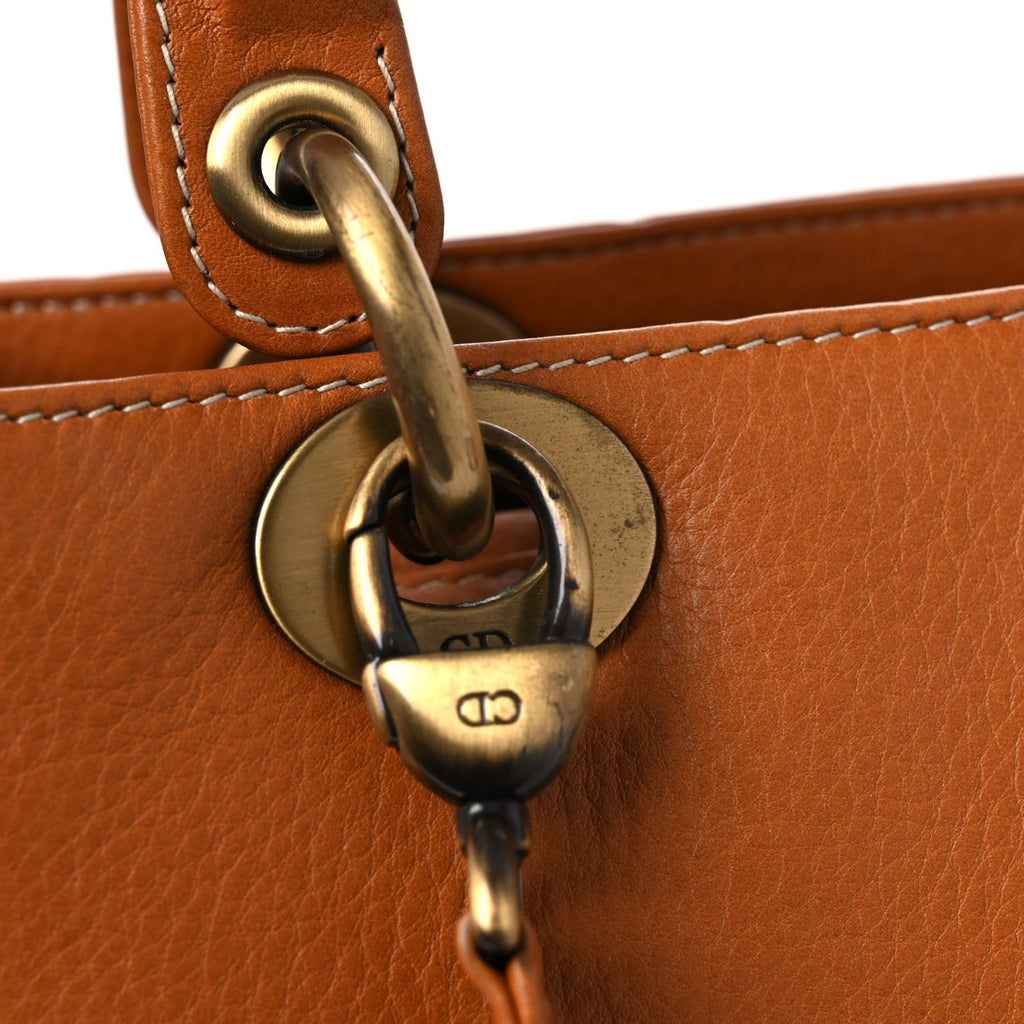 Grained Calfskin Medium Lady Dior Brown