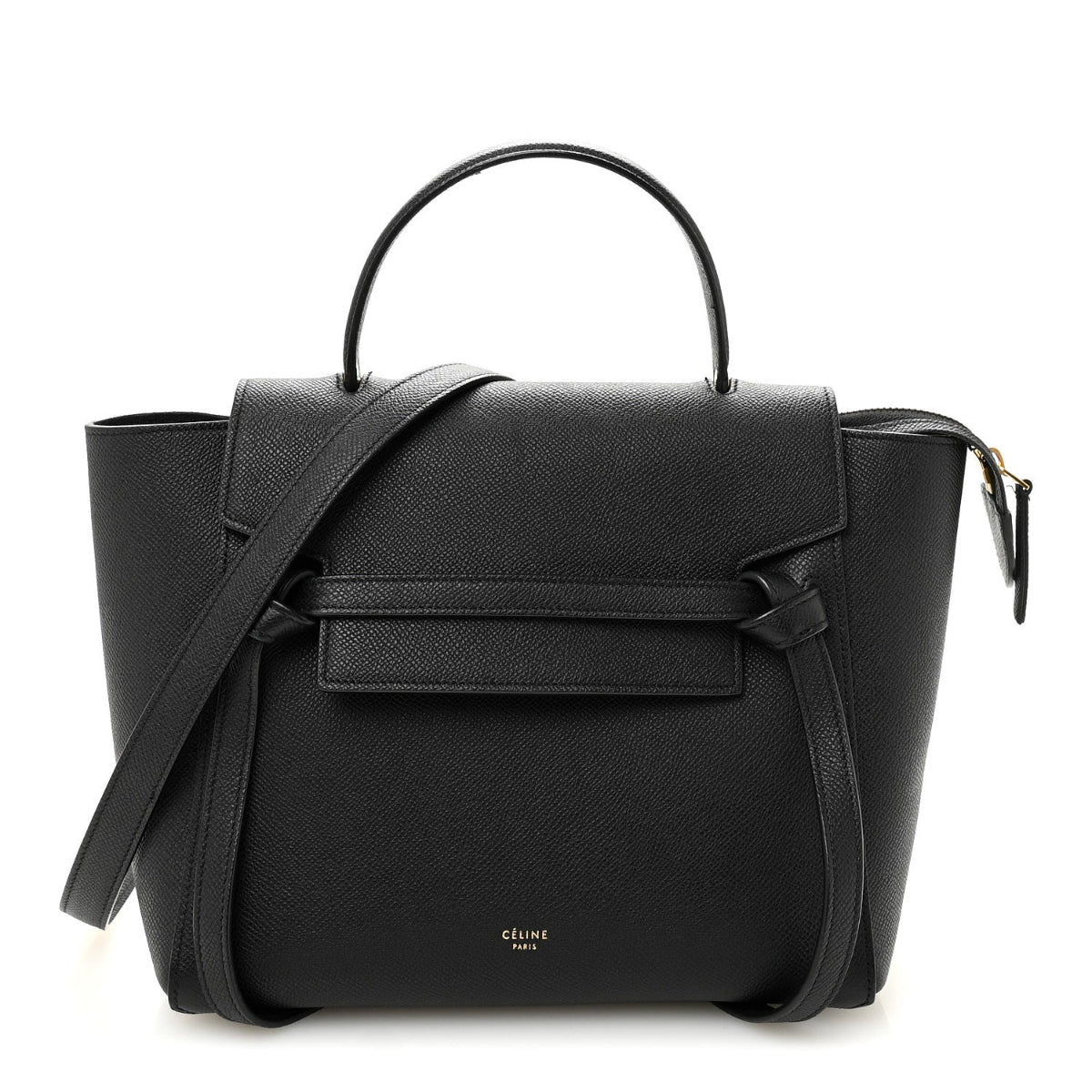 Grained Calfskin Mini Belt Bag Black