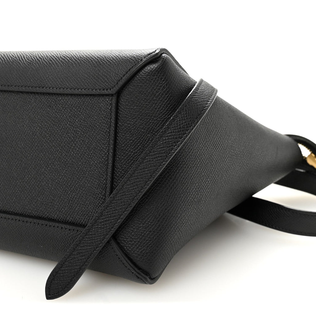 Grained Calfskin Mini Belt Bag Black