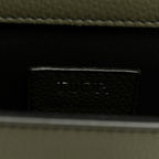Grained Calfskin Mini Gallop Bag With Strap Green
