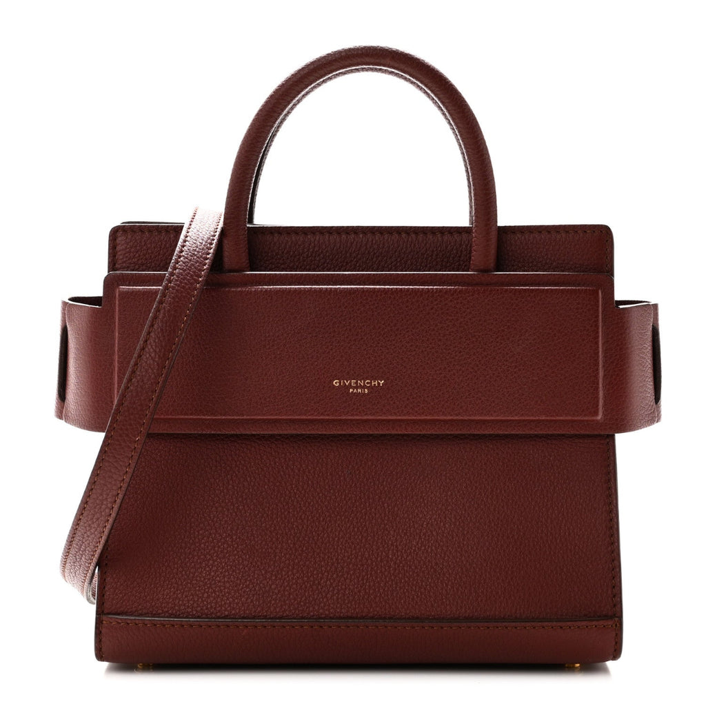 Grained Calfskin Mini Horizon Satchel Oxblood