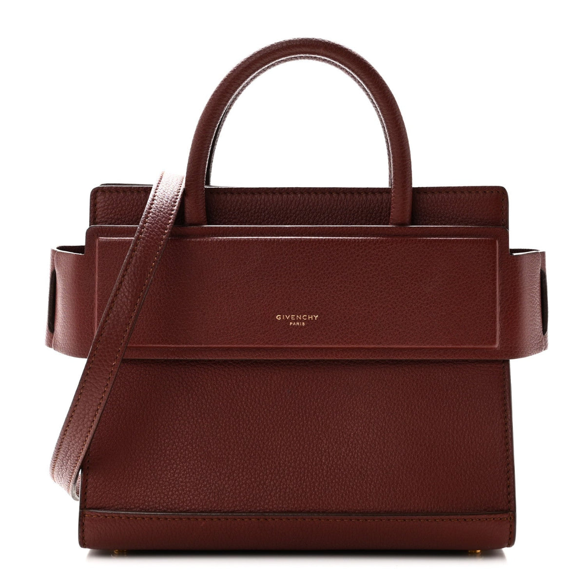 Grained Calfskin Mini Horizon Satchel Oxblood
