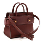 Grained Calfskin Mini Horizon Satchel Oxblood