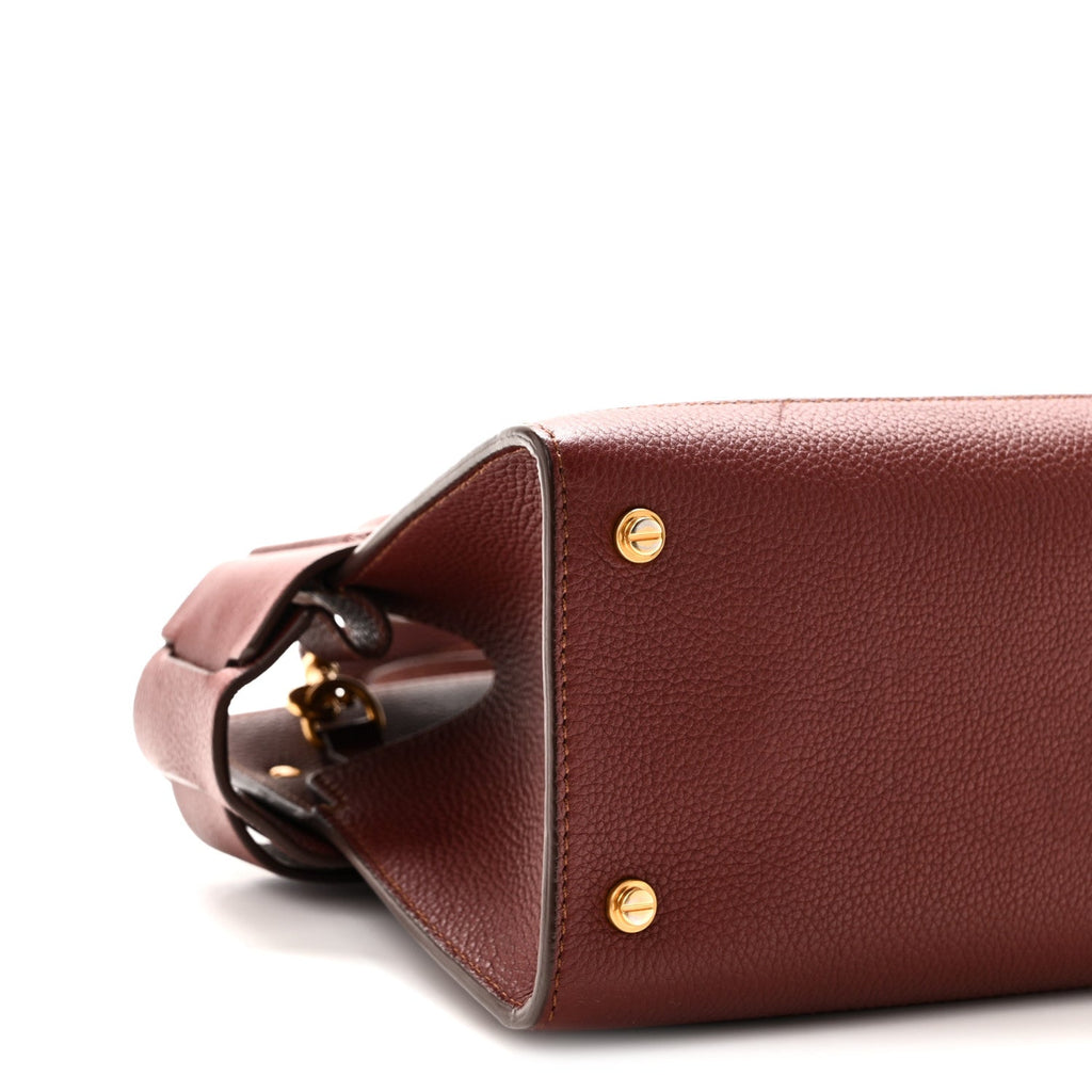 Grained Calfskin Mini Horizon Satchel Oxblood