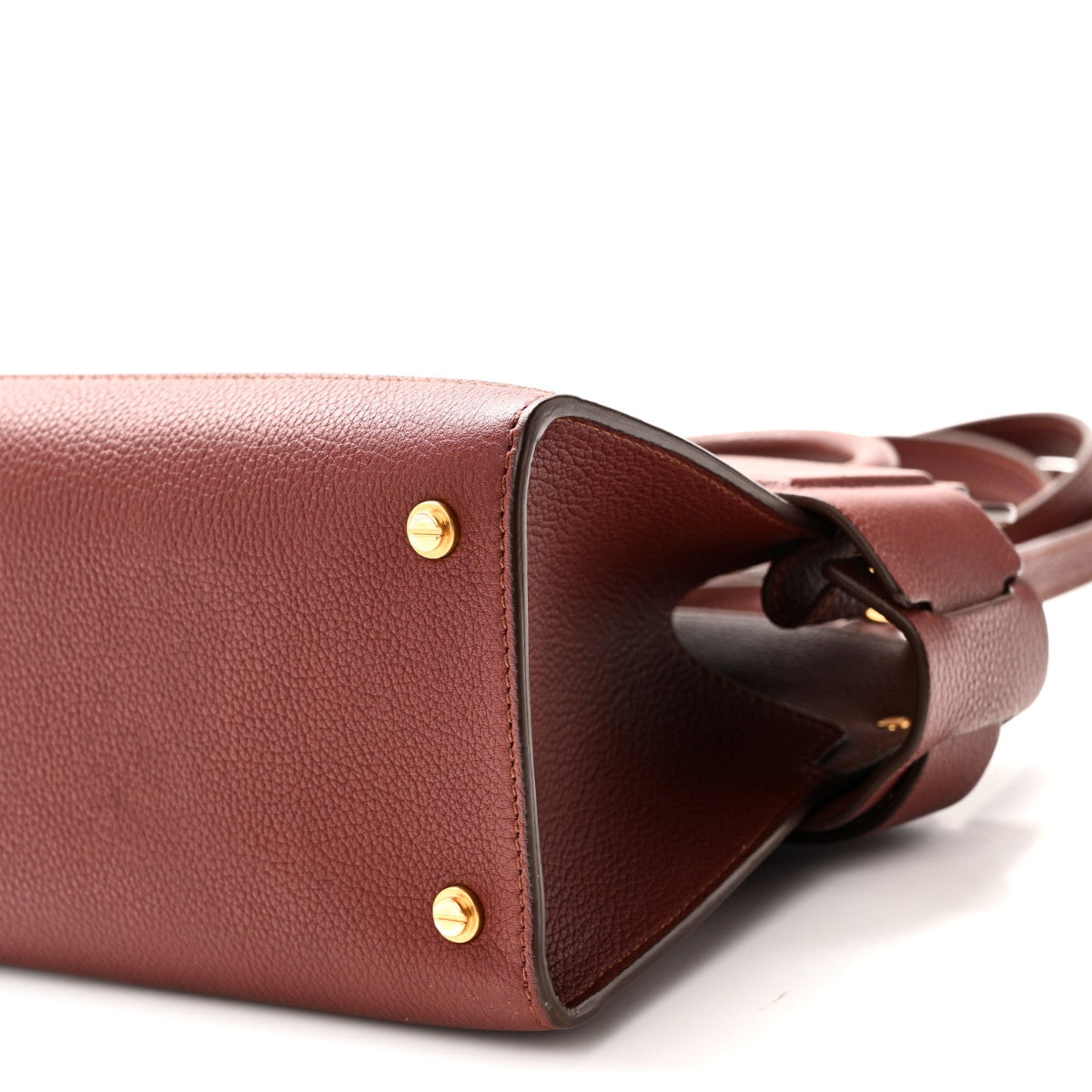 Grained Calfskin Mini Horizon Satchel Oxblood