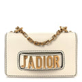 Grained Calfskin Mini J'Adior Chain Flap Bag Latte
