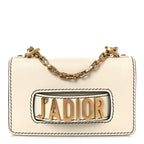 Grained Calfskin Mini J'Adior Chain Flap Bag Latte