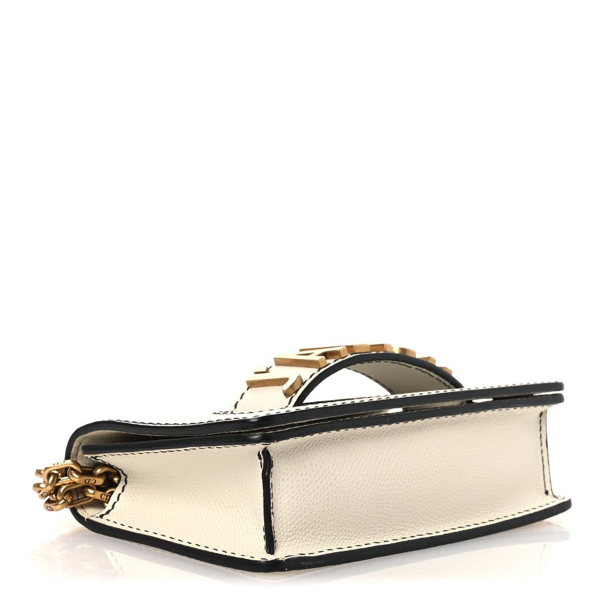 Grained Calfskin Mini J'Adior Chain Flap Bag Latte