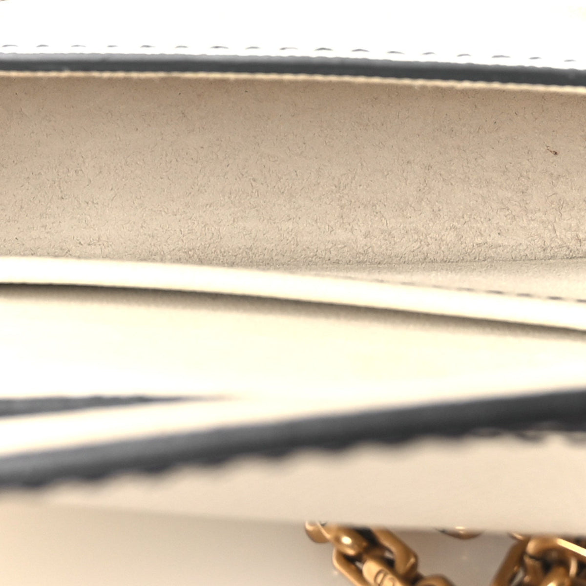 Grained Calfskin Mini J'Adior Chain Flap Bag Latte