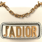 Grained Calfskin Mini J'Adior Chain Flap Bag Latte