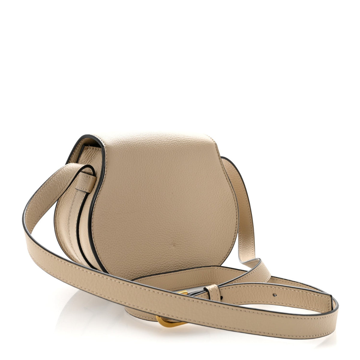 Grained Calfskin Mini Marcie Saddle Bag Root Beige