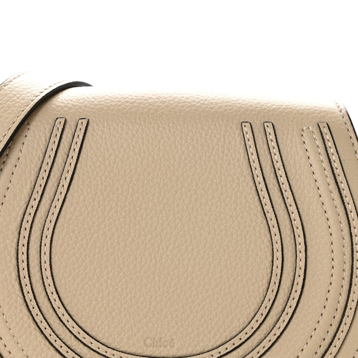 Grained Calfskin Mini Marcie Saddle Bag Root Beige